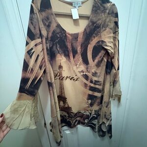 Chic Paris Print Women's Tunic